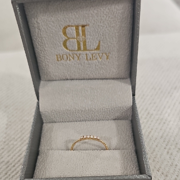 Gold and Diamond Ring with Dainty Band - Picture 2 of 9